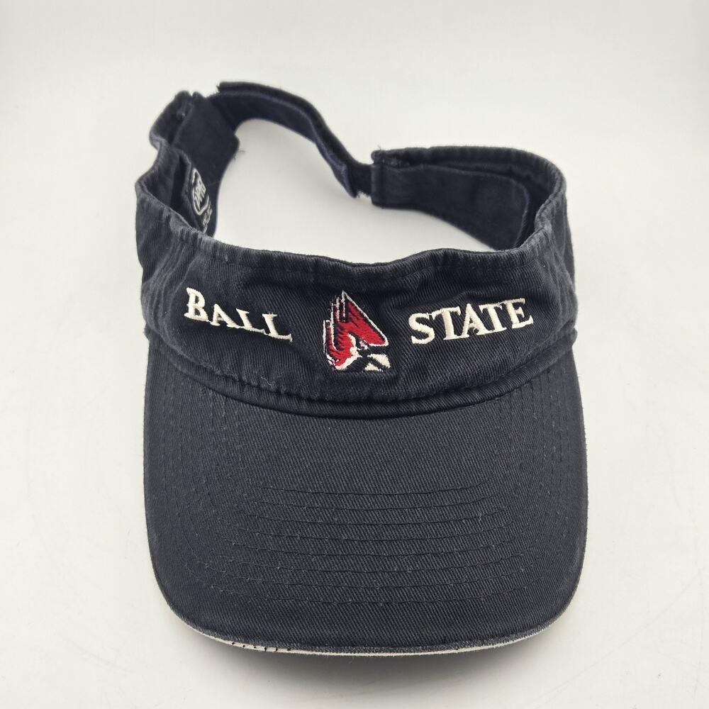 Toppers Ball State Cardinals Sun Visor Hat Black Adjustable Logo Vintage